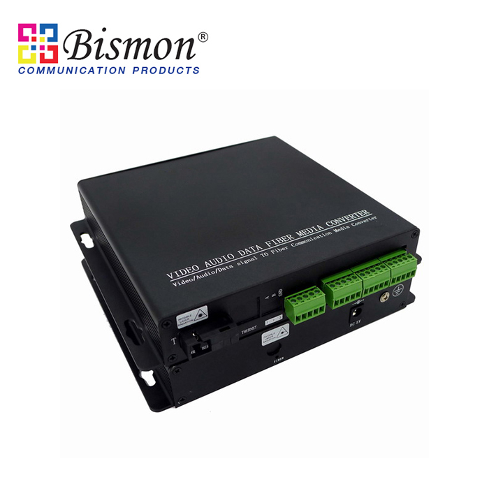 4-CH-Audio-BIDI-Balanced-Converter-Single-fiber-20KM-SM-SC-Connector